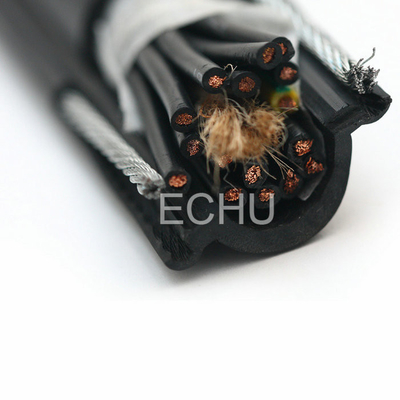 Round Pendant Control Cable with 2  Steels  For Crane and Lifter RVV2G 16*1.5MM2