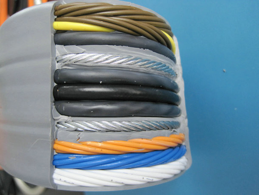 Shielded Flat  Cable with Steels  with CAT6E Network cable for Elevator or Lift Use